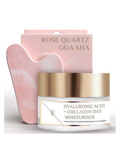 imagem de Creme de Dia com Ácido Hialurônico e Colágeno 50ml + Quartzo Rosa Gua sha1