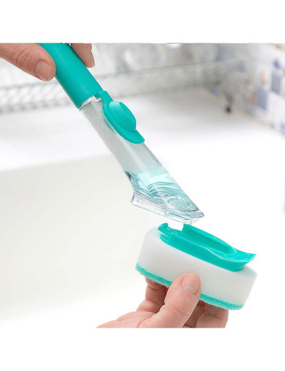 imagem de Escova-Esfregão C/ Punho e Dispensador Detergente Cleasy 7