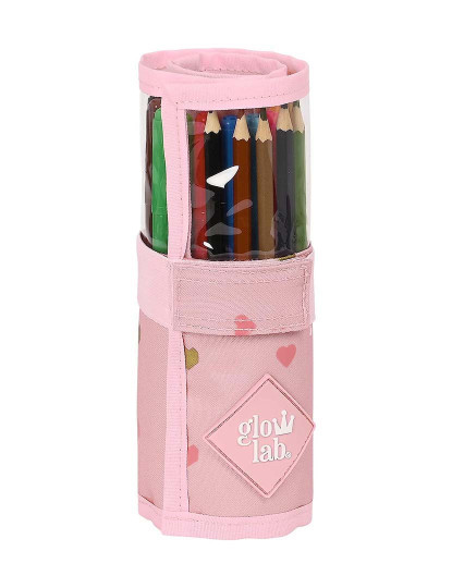 imagem de Estojo Escolar Com Acessórios Glow Lab Hearts Rosa 27Pcs1