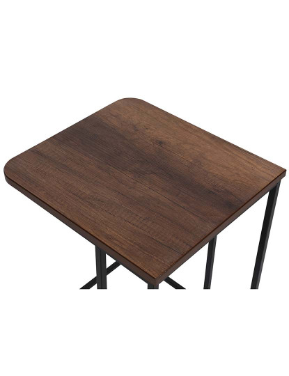 imagem de Mesa Aninhamento 3 peças Ce Metal Zigon Walnut Preto8