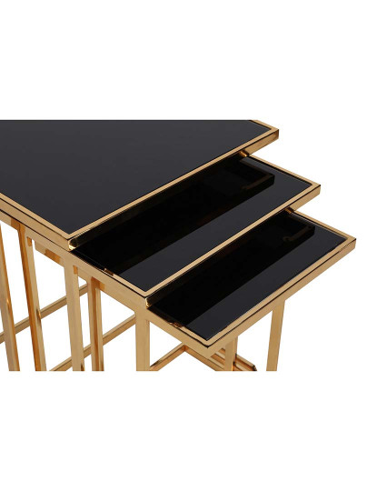 imagem de Mesa Aninhamento 3 peças Zen Dourado Preto4