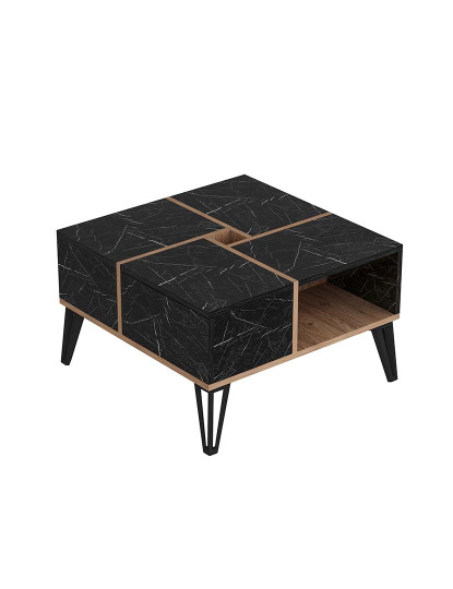 imagem de Mesa Apoio Nirvana Preto Walnut Branco4