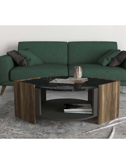 imagem de Mesa de Apoio Walnut Cinza Preto1