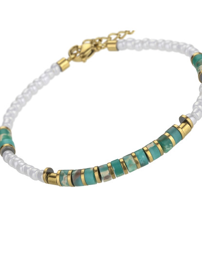 imagem de Pulseira de Senhora Branco, turquesa, dourado2