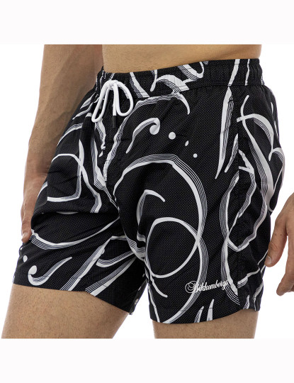 imagem de Calções de banho médio Allover Crazy Bubbles Homem Com estampa preta5