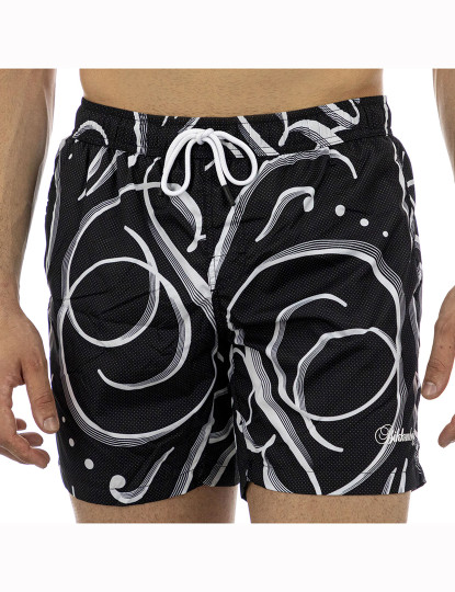 imagem de Calções de banho médio Allover Crazy Bubbles Homem Com estampa preta4