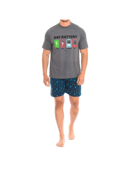 imagem de Pijama de manga curta de Homem Verde acinzentado2