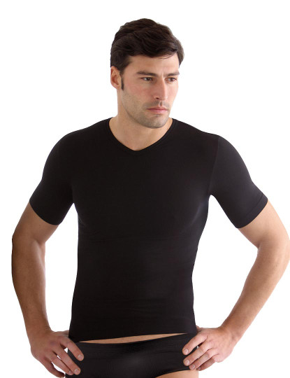 imagem de T-Shirt Decote Em V Homem Preto1