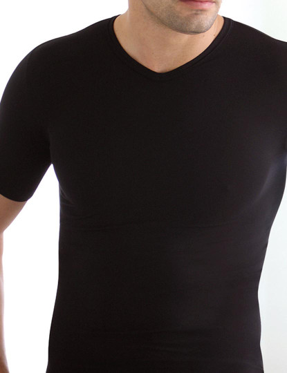 imagem de T-Shirt Decote Em V Homem Preto2