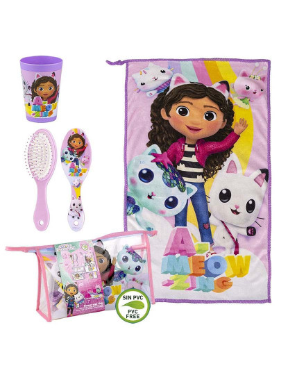 imagem de Conjunto de Higiene Infantil de Viagem Gabby's Dollhouse 4 Peças Cor de Rosa2