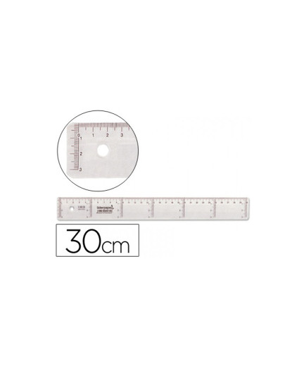 imagem de Regua Plastico Cristal Liderpapel Transparente 30 Cm1