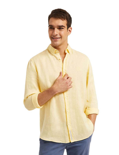 imagem de Camisa Manga Comprida Homem Amarelo Claro6