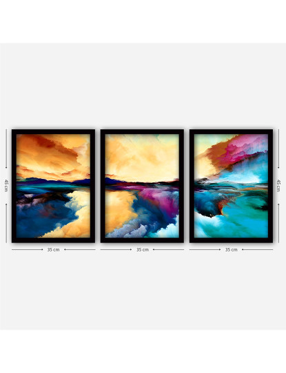 imagem de Conjunto 3 Quadros Colorful Landscape2