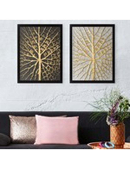 imagem de Conjunto 2 Quadros Trees Gold1