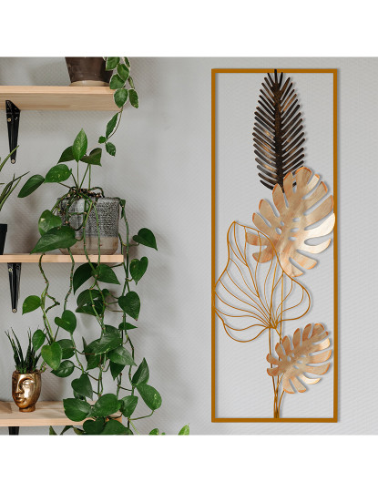 imagem de Decoração Parede Metal Leaves Gold1