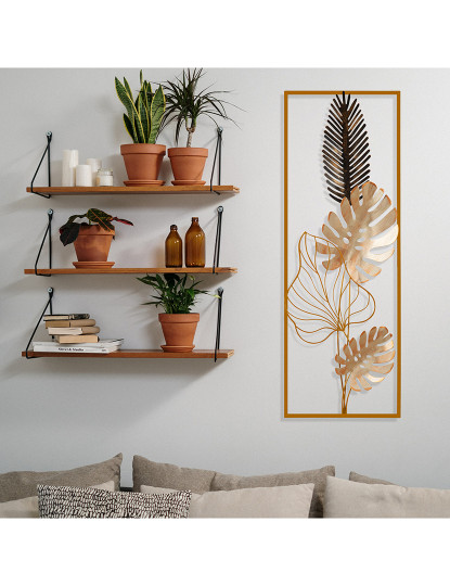 imagem de Decoração Parede Metal Leaves Gold3