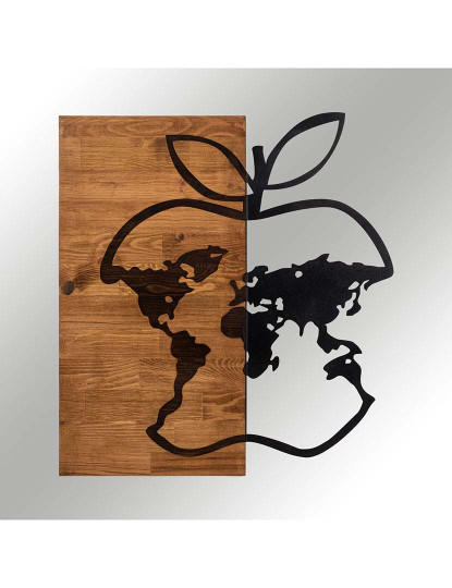 imagem de Decoração Parede Madeira Apple Worl Map5