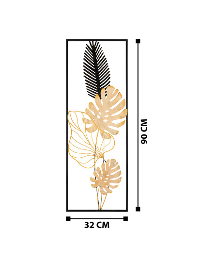 imagem de Decoração Parede Metal Leaves Black & gold8