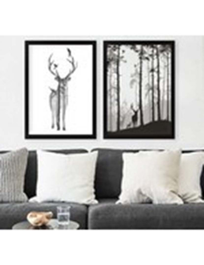 imagem de Conjunto 2 Quadros Deer Grey1