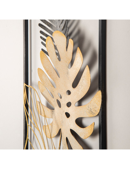 imagem de Decoração Parede Metal Leaves Black & gold5