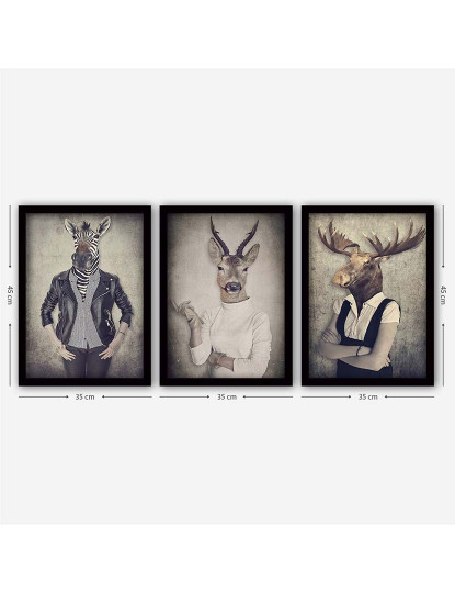 imagem de Conjunto 3 Quadros Human Deer2