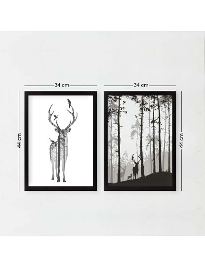 imagem de Conjunto 2 Quadros Deer Grey2