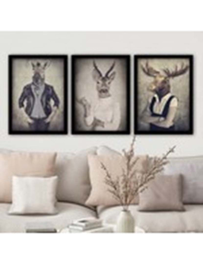 imagem de Conjunto 3 Quadros Human Deer1