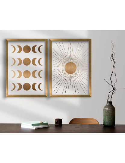 imagem de Conjunto 2 Quadros MDF Moon & Sun Brrown1