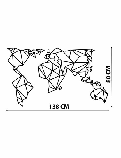 imagem de Decoração Parede Metal Geometric World Map7