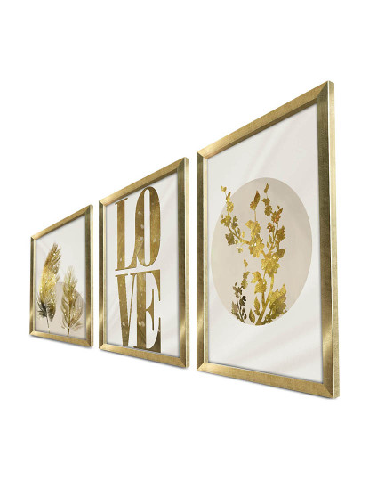 imagem de Conjunto 3 Quadros MDF Love Leaves3