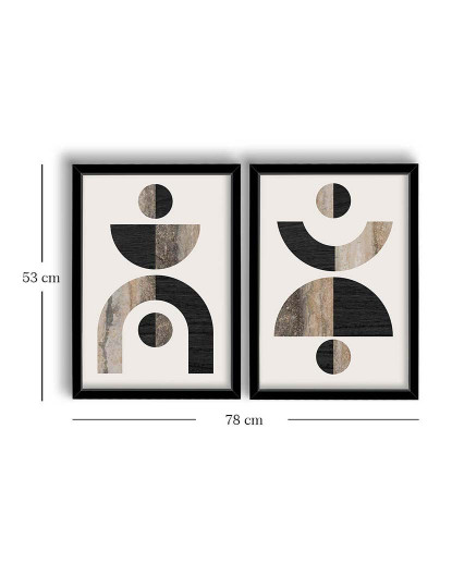 imagem de Conjunto 2 Quadros MDF Mid Century Black2