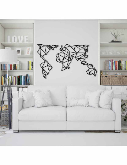 imagem de Decoração Parede Metal Geometric World Map2