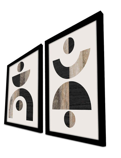 imagem de Conjunto 2 Quadros MDF Mid Century Black3