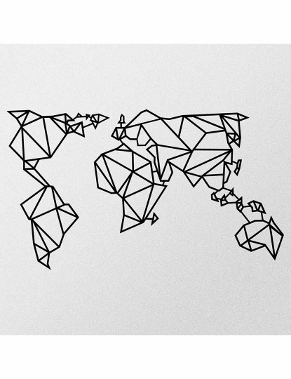 imagem de Decoração Parede Metal Geometric World Map5