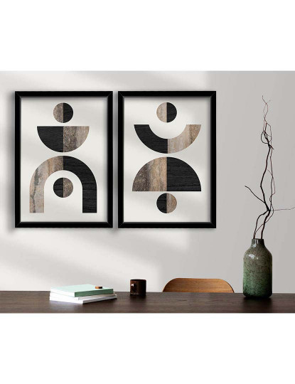 imagem de Conjunto 2 Quadros MDF Mid Century Black1