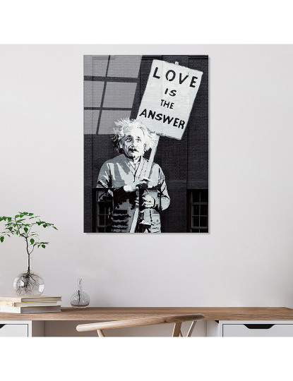 imagem de Tela Vidro Temperado Bansky - Einstein Love is Response1