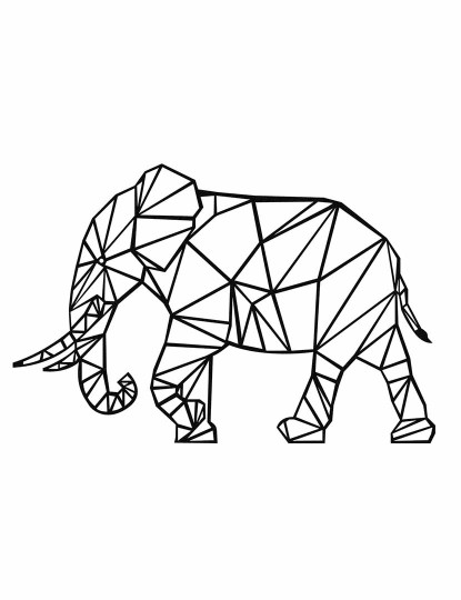 imagem de Decoração Parede Metal Geometric Elephant5