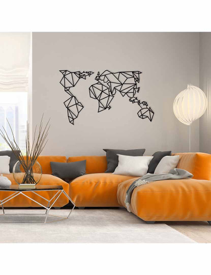 imagem de Decoração Parede Metal Geometric World Map4