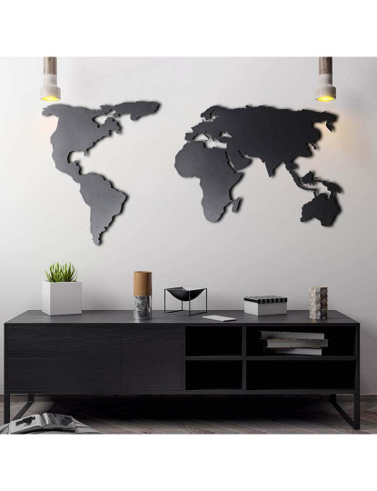 imagem de Decoração Parede Metal World Map Silhouette7