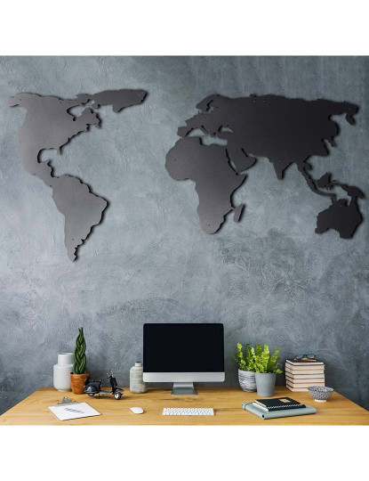 imagem de Decoração Parede Metal World Map Silhouette6