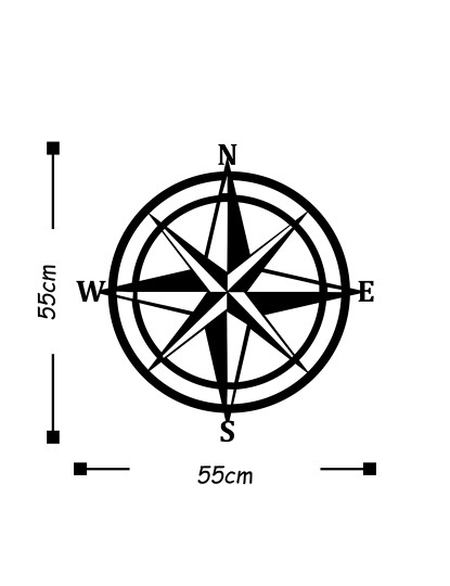 imagem de Decoração Parede Metal Compass3