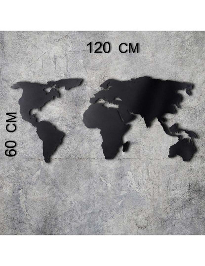 imagem de Decoração Parede Metal World Map Silhouette3