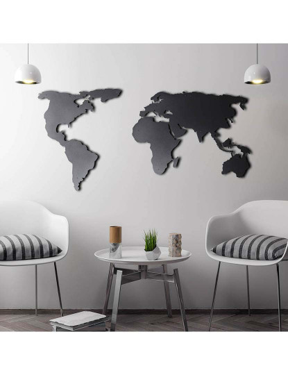 imagem de Decoração Parede Metal World Map Silhouette8