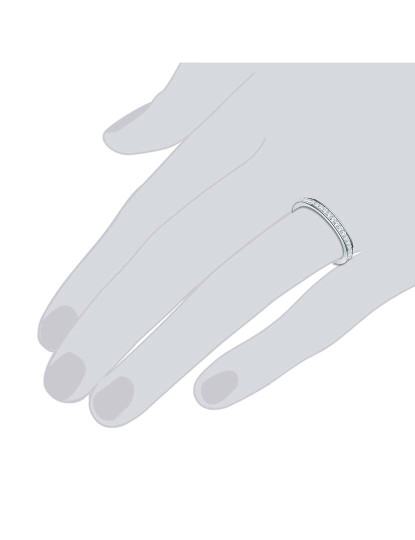 imagem de Anel prateado decorado com cristais swarovski Branco 3