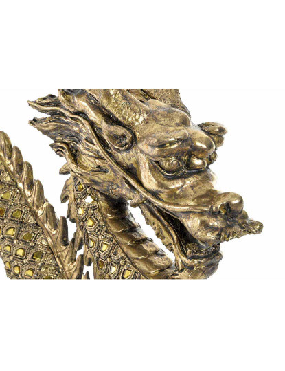 imagem de Figura Resina Espelho Dragão Dourado 2