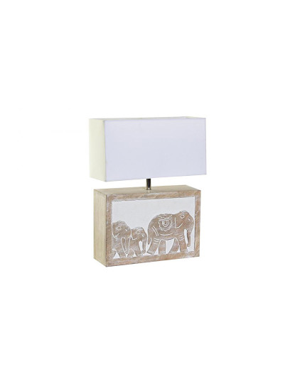 imagem de Candeeiro de Mesa Com Cabo Poliéster 33X12X41 Castanho1
