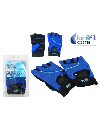 imagem de Luvas de Treino LongFit Sport Azul e Preto1