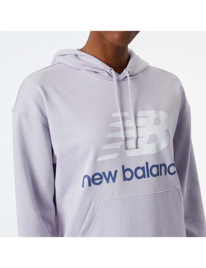 imagem de Hoodie Senhora NB Essentials Stacked Logo Oversized Pullover  Cinza5