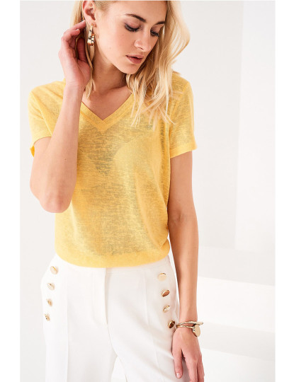 imagem de T-Shirt Decote em V Amarelo2