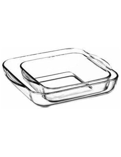 imagem de Conjunto Tabuleiros Cozinha Transparente Vidro De Borosilicato 2 Pcs5